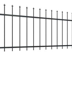 vidaXL Tuinhek met speerpunt staal 181x80 cm zwart