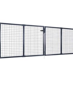 vidaXL Tuinhek van gaas gegalvaniseerd staal 300x75 cm grijs