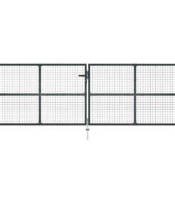 vidaXL Tuinhek van gaas gegalvaniseerd staal 400x125 cm grijs