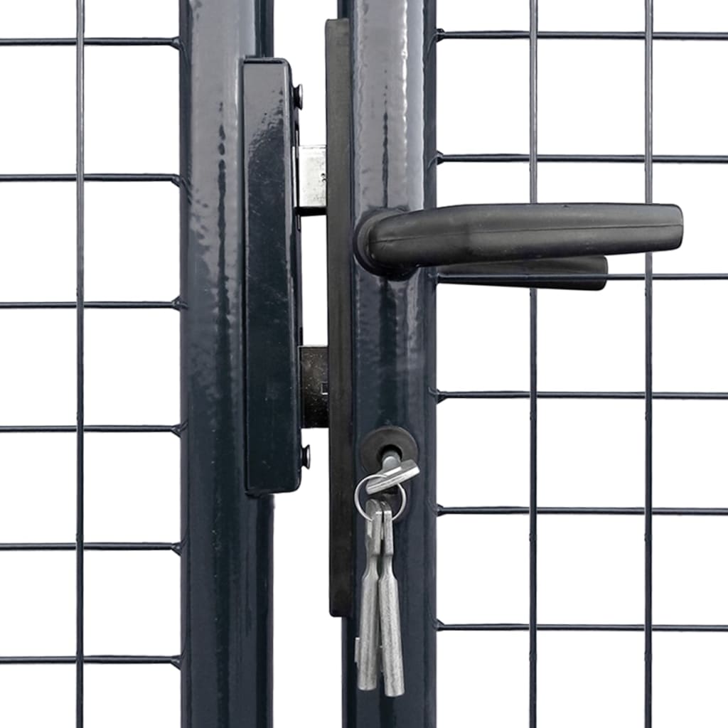 vidaXL Tuinhek van gaas gegalvaniseerd staal 400x150 cm grijs - Afbeelding 3