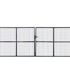 vidaXL Tuinhek van gaas gegalvaniseerd staal 400x150 cm grijs