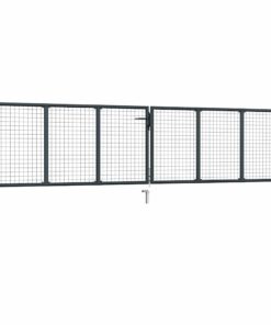 vidaXL Tuinhek van gaas gegalvaniseerd staal 400x75 cm grijs