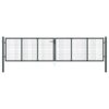 vidaXL Tuinhek van gaas gegalvaniseerd staal 400x75 cm grijs