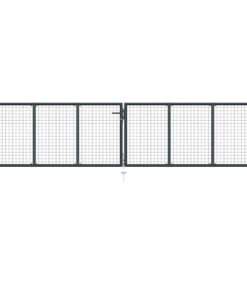 vidaXL Tuinhek van gaas gegalvaniseerd staal 400x75 cm grijs