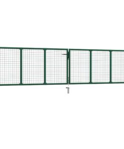 vidaXL Tuinhek van gaas staal 400x75 cm groen