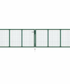 vidaXL Tuinhek van gaas staal 400x75 cm groen
