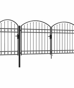 vidaXL Tuinhekgate met gebogen top 400 x 175 cm Staal