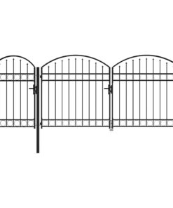 vidaXL Tuinhekgate met gebogen top 400 x 175 cm Staal