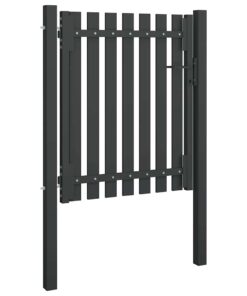 vidaXL Tuinhekpoort staal 100x100 cm antraciet