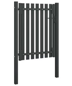 vidaXL Tuinhekpoort staal 100x125 cm antraciet