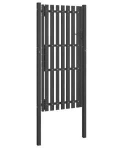 vidaXL Tuinhekpoort staal 100x200 cm antraciet