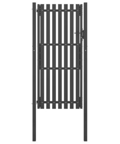 vidaXL Tuinhekpoort staal 100x200 cm antraciet