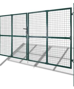 vidaXL Tuinhekwerk met gaasdeur en muurrooster 300x200 cm