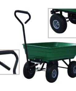 vidaXL Tuinkiepwagen 300 kg 75L groen