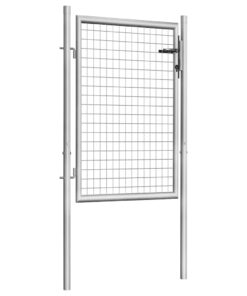 vidaXL Tuinpoort gegalvaniseerd staal 100x100 cm zilver