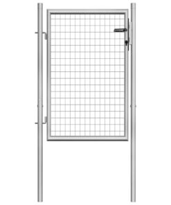 vidaXL Tuinpoort gegalvaniseerd staal 100x100 cm zilver