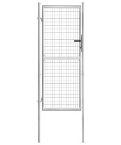 vidaXL Tuinpoort gegalvaniseerd staal 100x200 cm zilver