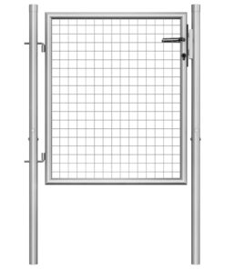 vidaXL Tuinpoort gegalvaniseerd staal 100x75 cm zilver