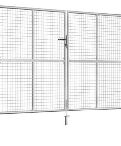 vidaXL Tuinpoort gegalvaniseerd staal 300x175 cm zilver