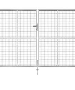 vidaXL Tuinpoort gegalvaniseerd staal 300x175 cm zilver