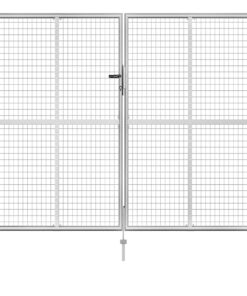 vidaXL Tuinpoort gegalvaniseerd staal 300x200 cm zilver
