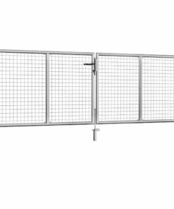 vidaXL Tuinpoort gegalvaniseerd staal 300x75 cm zilver