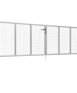 vidaXL Tuinpoort gegalvaniseerd staal 400x100 cm zilver
