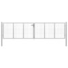 vidaXL Tuinpoort gegalvaniseerd staal 400x100 cm zilver