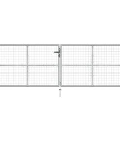 vidaXL Tuinpoort gegalvaniseerd staal 400x125 cm zilver