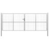 vidaXL Tuinpoort gegalvaniseerd staal 400x150 cm zilver