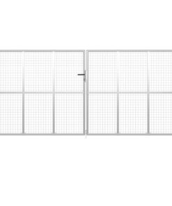 vidaXL Tuinpoort gegalvaniseerd staal 400x175 cm zilver