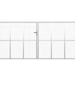 vidaXL Tuinpoort gegalvaniseerd staal 400x200 cm zilver