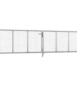 vidaXL Tuinpoort gegalvaniseerd staal 400x75 cm zilver