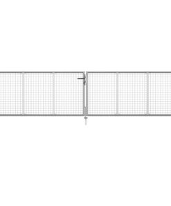 vidaXL Tuinpoort gegalvaniseerd staal 400x75 cm zilver