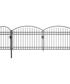 vidaXL Tuinpoort met gebogen bovenkant 2x5 m staal zwart