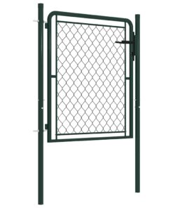 vidaXL Tuinpoort staal 100x100 cm groen