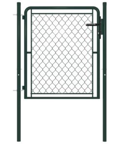 vidaXL Tuinpoort staal 100x100 cm groen