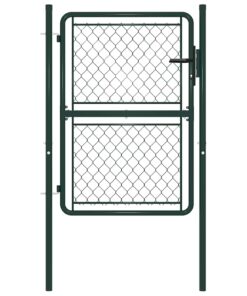 vidaXL Tuinpoort staal 100x125 cm groen
