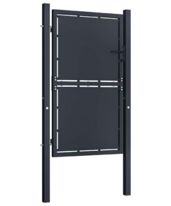 vidaXL Tuinpoort staal 100x150 cm antraciet