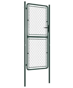 vidaXL Tuinpoort staal 100x200 cm groen