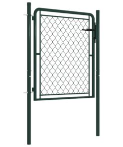 vidaXL Tuinpoort staal 100x75 cm groen