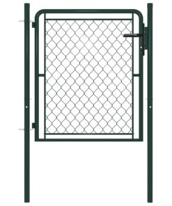 vidaXL Tuinpoort staal 100x75 cm groen