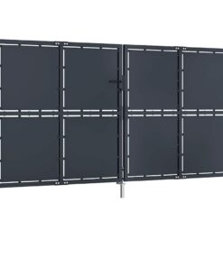 vidaXL Tuinpoort staal 300x175 cm antraciet