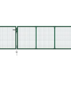 vidaXL Tuinpoort staal 350x100 cm groen