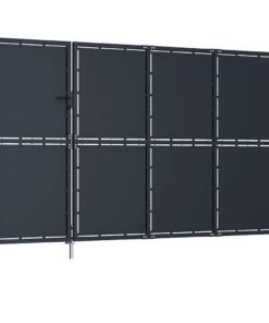 vidaXL Tuinpoort staal 350x150 cm antraciet