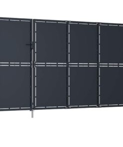 vidaXL Tuinpoort staal 350x175 cm antraciet