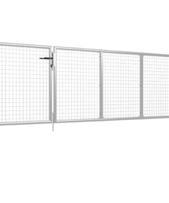 vidaXL Tuinpoort staal 350x75 cm zilver