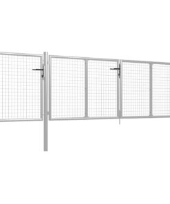 vidaXL Tuinpoort staal 400x100 cm zilver