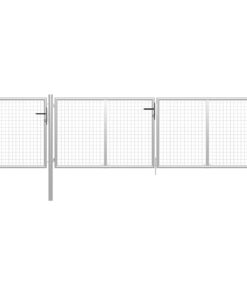 vidaXL Tuinpoort staal 400x100 cm zilver