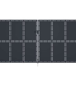 vidaXL Tuinpoort staal 400x175 cm antraciet